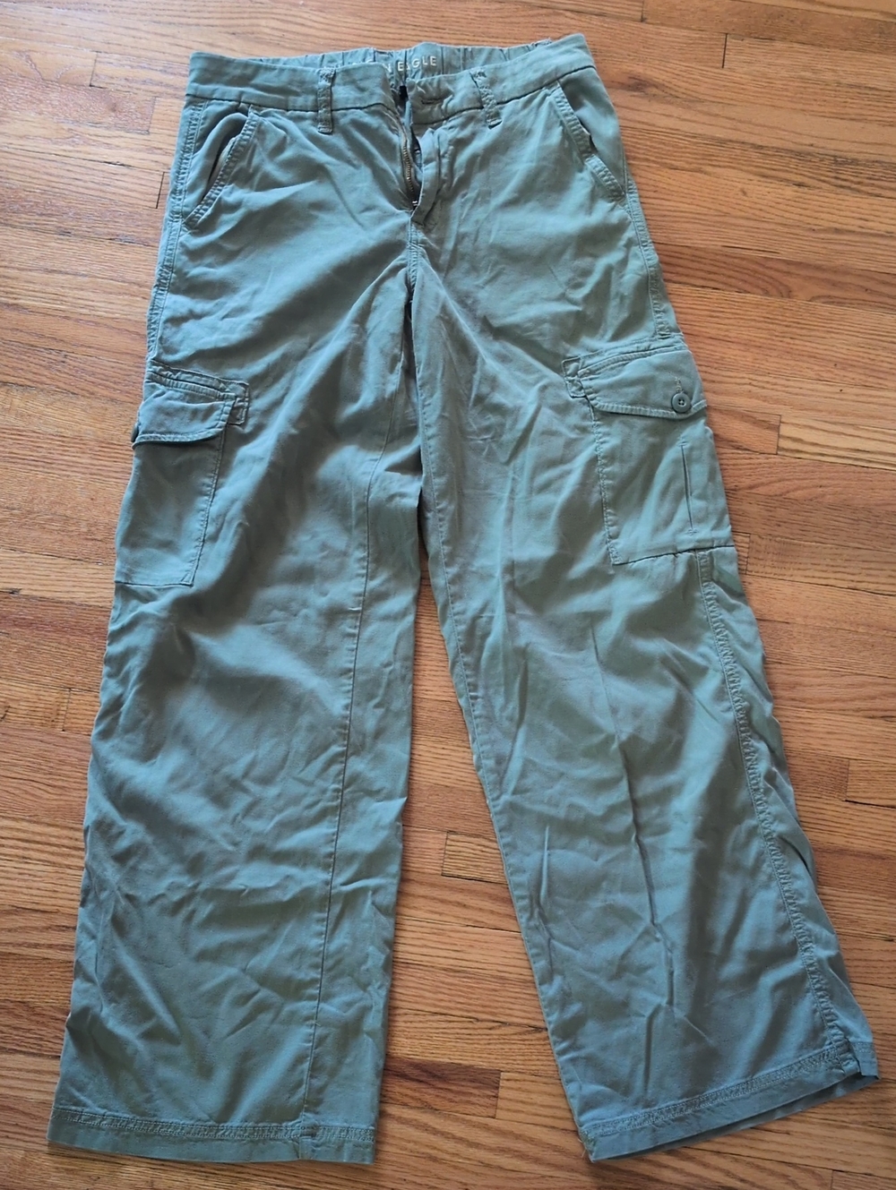 American Eagle Outfitters Olive Wide-Leg Cargo Pants